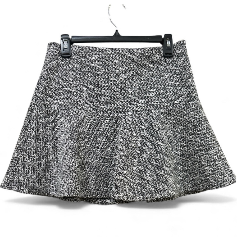 LOFT Heathered Black Skater Skirt